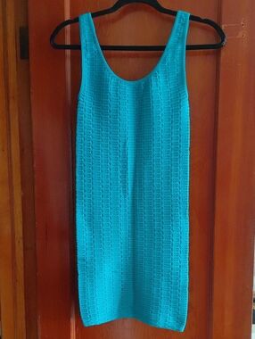 Charlotte Russe Teal Ribbed Knit Bodycon Tank Dress